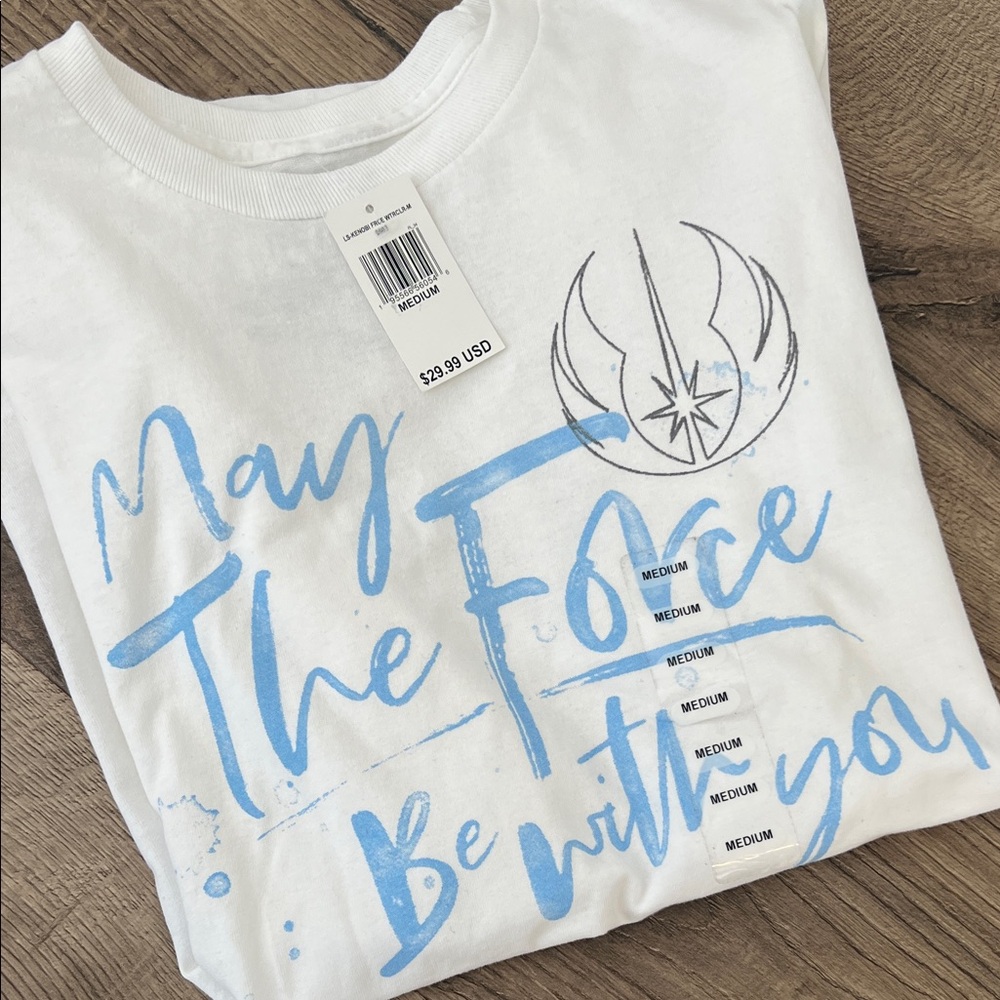 Star Wars White and Blue Jedi Symbol Tee
